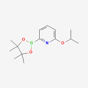 molecular formula C14H22BNO3 B578736 2-Isopropoxy-6-(4,4,5,5-tetramethyl-1,3,2-dioxaborolan-2-yl)pyridine CAS No. 1310383-08-4