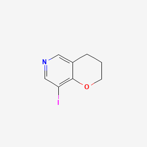 molecular formula C8H8INO B578738 8-碘-3,4-二氢-2H-吡喃并[3,2-c]吡啶 CAS No. 1222533-89-2