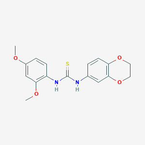 molecular formula C17H18N2O4S B5787383 N-(2,3-dihydro-1,4-benzodioxin-6-yl)-N'-(2,4-dimethoxyphenyl)thiourea 