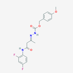 molecular formula C19H19F2N3O4 B5787448 4-methoxybenzyl 2-{3-[(2,4-difluorophenyl)amino]-1-methyl-3-oxopropylidene}hydrazinecarboxylate 