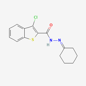 molecular formula C15H15ClN2OS B5787469 3-chloro-N'-cyclohexylidene-1-benzothiophene-2-carbohydrazide 