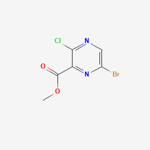 molecular formula C6H4BrClN2O2 B578747 甲基6-溴-3-氯吡嗪-2-羧酸酯 CAS No. 1256921-67-1