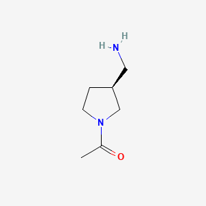 molecular formula C7H14N2O B578749 1-[(3S)-3-(aminomethyl)pyrrolidin-1-yl]ethan-1-one CAS No. 1240187-28-3