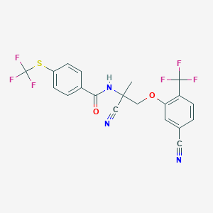 B057875 N-{1-cyano-2-[5-cyano-2-(trifluoromethyl)phenoxy]-1-methylethyl}-4-[(trifluoromethyl)thio]benzamide CAS No. 851976-50-6