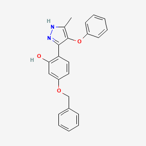 molecular formula C23H20N2O3 B5787530 5-(benzyloxy)-2-(5-methyl-4-phenoxy-1H-pyrazol-3-yl)phenol 