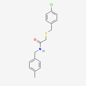 molecular formula C17H18ClNOS B5787575 2-[(4-chlorobenzyl)thio]-N-(4-methylbenzyl)acetamide 