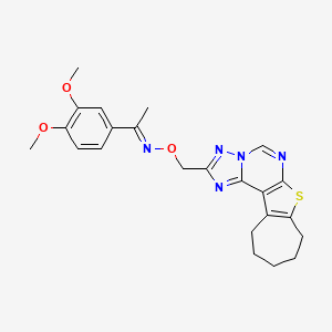 1-(3,4-dimethoxyphenyl)ethanone O-(9,10,11,12-tetrahydro-8H-cyclohepta[4,5]thieno[3,2-e][1,2,4]triazolo[1,5-c]pyrimidin-2-ylmethyl)oxime