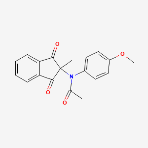 molecular formula C19H17NO4 B5787596 N-(4-methoxyphenyl)-N-(2-methyl-1,3-dioxo-2,3-dihydro-1H-inden-2-yl)acetamide 