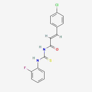 molecular formula C16H12ClFN2OS B5787602 3-(4-chlorophenyl)-N-{[(2-fluorophenyl)amino]carbonothioyl}acrylamide 