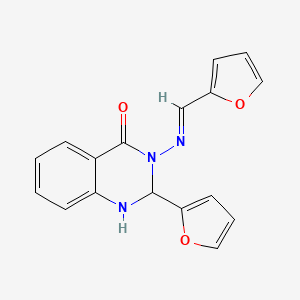 molecular formula C17H13N3O3 B5787607 2-(2-furyl)-3-[(2-furylmethylene)amino]-2,3-dihydro-4(1H)-quinazolinone 