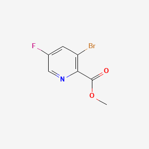 molecular formula C7H5BrFNO2 B578765 Methyl 3-bromo-5-fluoropyridine-2-carboxylate CAS No. 1214337-00-4