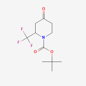 molecular formula C11H16F3NO3 B578766 tert-Butyl 4-oxo-2-(trifluoromethyl)piperidine-1-carboxylate CAS No. 1245648-32-1