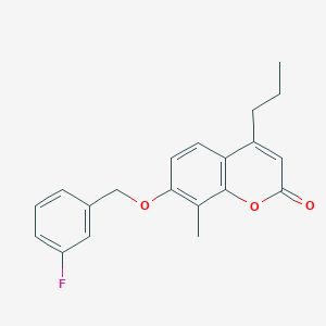 molecular formula C20H19FO3 B5787660 7-[(3-fluorobenzyl)oxy]-8-methyl-4-propyl-2H-chromen-2-one 