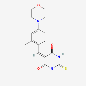 molecular formula C17H19N3O3S B5787694 1-methyl-5-[2-methyl-4-(4-morpholinyl)benzylidene]-2-thioxodihydro-4,6(1H,5H)-pyrimidinedione 