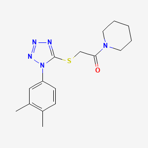 1-({[1-(3,4-dimethylphenyl)-1H-tetrazol-5-yl]thio}acetyl)piperidine