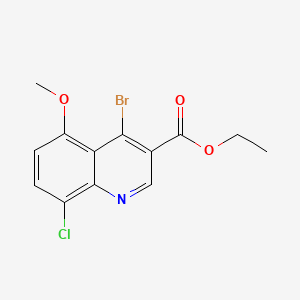 molecular formula C13H11BrClNO3 B578771 Ethyl 4-bromo-8-chloro-5-methoxyquinoline-3-carboxylate CAS No. 1242260-94-1