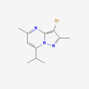 molecular formula C11H14BrN3 B578775 3-溴-7-异丙基-2,5-二甲基吡唑并[1,5-a]嘧啶 CAS No. 1263282-81-0