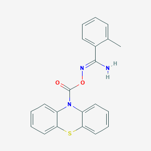 molecular formula C21H17N3O2S B5787774 2-methyl-N'-[(10H-phenothiazin-10-ylcarbonyl)oxy]benzenecarboximidamide 