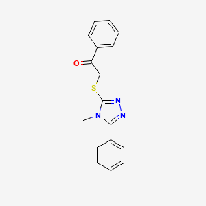 molecular formula C18H17N3OS B5787779 2-{[4-methyl-5-(4-methylphenyl)-4H-1,2,4-triazol-3-yl]thio}-1-phenylethanone 