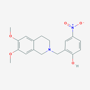 molecular formula C18H20N2O5 B5787838 2-[(6,7-dimethoxy-3,4-dihydro-2(1H)-isoquinolinyl)methyl]-4-nitrophenol 