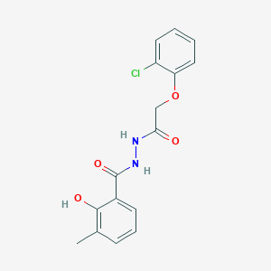 molecular formula C16H15ClN2O4 B5787848 N'-[(2-chlorophenoxy)acetyl]-2-hydroxy-3-methylbenzohydrazide 