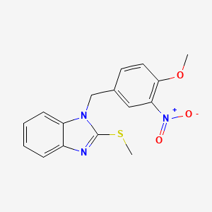 molecular formula C16H15N3O3S B5787856 1-(4-methoxy-3-nitrobenzyl)-2-(methylthio)-1H-benzimidazole 