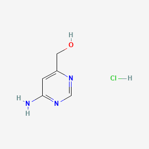 molecular formula C5H8ClN3O B578786 Chlorhydrate de (6-Aminopyrimidin-4-yl)méthanol CAS No. 1365991-89-4