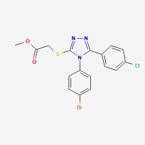 molecular formula C17H13BrClN3O2S B5787893 methyl {[4-(4-bromophenyl)-5-(4-chlorophenyl)-4H-1,2,4-triazol-3-yl]thio}acetate 