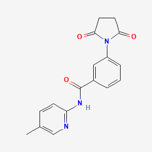 molecular formula C17H15N3O3 B5787918 3-(2,5-dioxo-1-pyrrolidinyl)-N-(5-methyl-2-pyridinyl)benzamide 