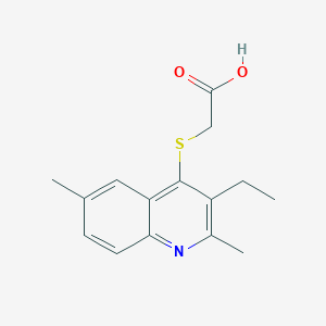 molecular formula C15H17NO2S B5787920 [(3-ethyl-2,6-dimethyl-4-quinolinyl)thio]acetic acid 