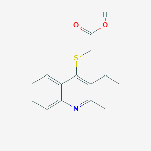 molecular formula C15H17NO2S B5787936 [(3-ethyl-2,8-dimethyl-4-quinolinyl)thio]acetic acid 