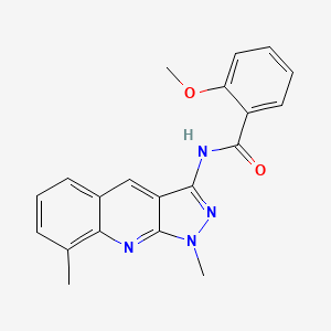 molecular formula C20H18N4O2 B5787982 N-(1,8-dimethyl-1H-pyrazolo[3,4-b]quinolin-3-yl)-2-methoxybenzamide 