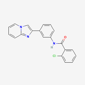molecular formula C20H14ClN3O B5787990 2-chloro-N-(3-imidazo[1,2-a]pyridin-2-ylphenyl)benzamide 