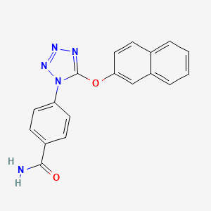 molecular formula C18H13N5O2 B5788029 4-[5-(2-naphthyloxy)-1H-tetrazol-1-yl]benzamide 