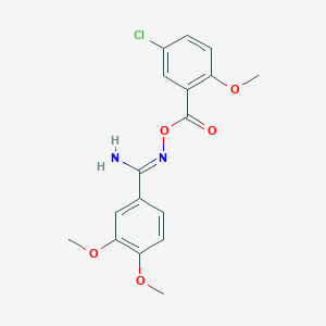 molecular formula C17H17ClN2O5 B5788034 N'-[(5-chloro-2-methoxybenzoyl)oxy]-3,4-dimethoxybenzenecarboximidamide 