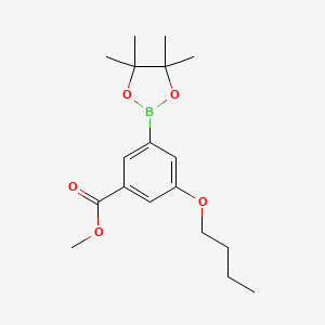 molecular formula C18H27BO5 B578806 Methyl 3-butoxy-5-(4,4,5,5-tetramethyl-1,3,2-dioxaborolan-2-yl)benzoate CAS No. 1218789-66-2