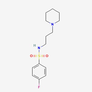 molecular formula C14H21FN2O2S B5788068 4-fluoro-N-[3-(1-piperidinyl)propyl]benzenesulfonamide 