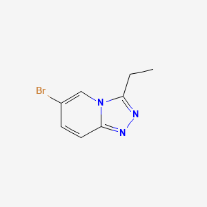 molecular formula C8H8BrN3 B578807 6-Bromo-3-ethyl-[1,2,4]triazolo[4,3-a]pyridine CAS No. 1253789-47-7