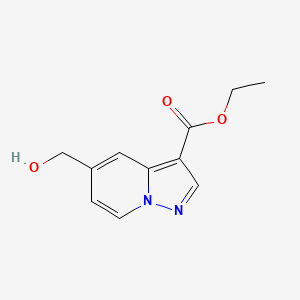 molecular formula C11H12N2O3 B578809 Ethyl 5-(hydroxymethyl)pyrazolo[1,5-a]pyridine-3-carboxylate CAS No. 1260770-97-5