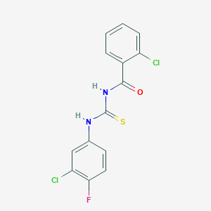 2-chloro-N-[(3-chloro-4-fluorophenyl)carbamothioyl]benzamide