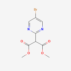 molecular formula C9H9BrN2O4 B578810 2-(5-溴嘧啶-2-基)丙二酸二甲酯 CAS No. 1291487-28-9