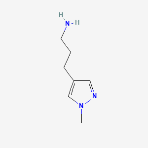 molecular formula C7H13N3 B578811 3-(1-methyl-1H-pyrazol-4-yl)propan-1-amine CAS No. 1211488-02-6