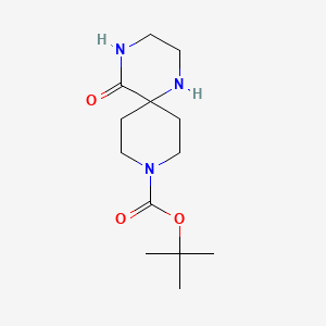 molecular formula C13H23N3O3 B578814 tert-Butyl 5-oxo-1,4,9-triazaspiro[5.5]undecane-9-carboxylate CAS No. 1256643-30-7