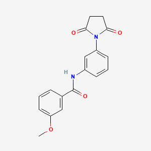 molecular formula C18H16N2O4 B5788145 N-[3-(2,5-dioxo-1-pyrrolidinyl)phenyl]-3-methoxybenzamide 