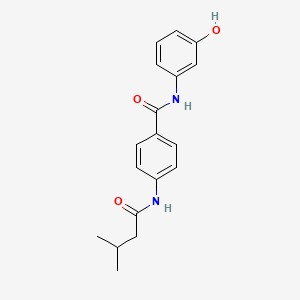 N-(3-hydroxyphenyl)-4-[(3-methylbutanoyl)amino]benzamide