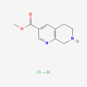 molecular formula C10H13ClN2O2 B578817 Methyl 5,6,7,8-tetrahydro-1,7-naphthyridine-3-carboxylate hydrochloride CAS No. 1253792-57-2