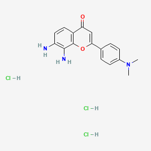 molecular formula C17H20Cl3N3O2 B578818 7,8-Diamino-2-(4-(dimethylamino)phenyl)-4H-chromen-4-one trihydrochloride CAS No. 1258638-65-1