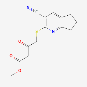 molecular formula C14H14N2O3S B5788184 methyl 4-[(3-cyano-6,7-dihydro-5H-cyclopenta[b]pyridin-2-yl)thio]-3-oxobutanoate 