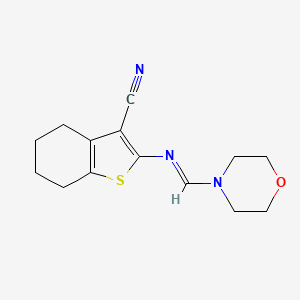 molecular formula C14H17N3OS B5788195 2-[(4-morpholinylmethylene)amino]-4,5,6,7-tetrahydro-1-benzothiophene-3-carbonitrile 