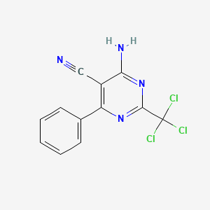 molecular formula C12H7Cl3N4 B5788218 4-amino-6-phenyl-2-(trichloromethyl)-5-pyrimidinecarbonitrile 